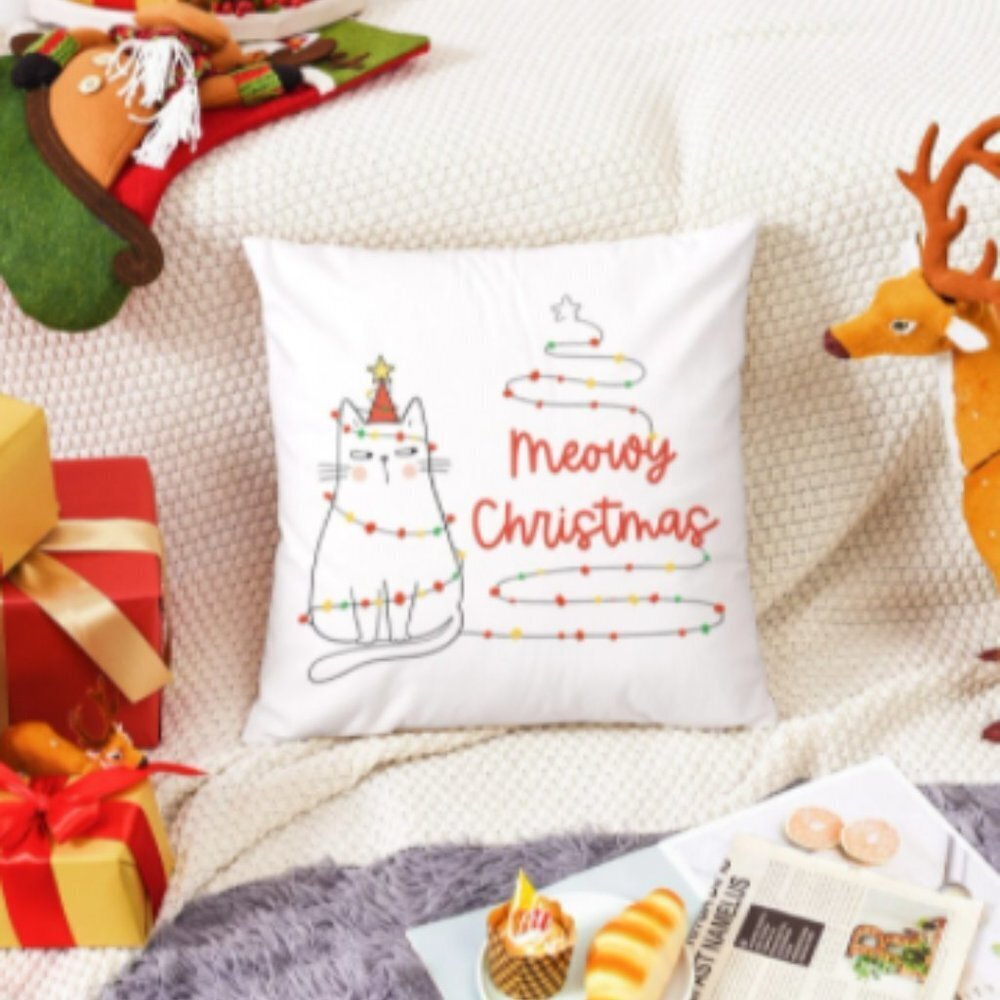 🎄New🎄 Meowy Christmas Cushion Cover - Picture 3 of 8